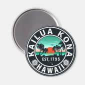 Aimant Kailua Kona Hawaii Retro Sunset 60s Souvenirs (Recto/Verso)