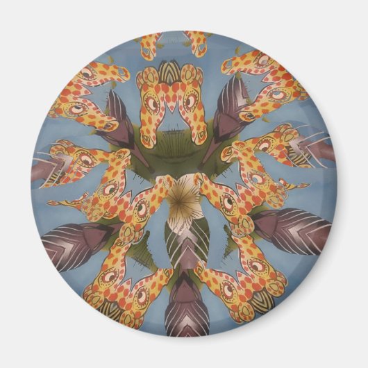 Aimant Kaleidoscope Giraffe Mandala : Safari Art Abstrait (Devant)