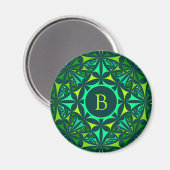 Aimant Kaleidoscope Monogrammé Orné de Vert Émeraude (Recto/Verso)