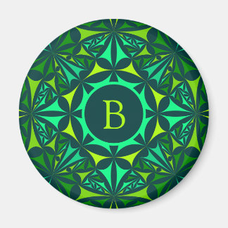 Aimant Kaleidoscope Monogrammé Orné de Vert Émeraude
