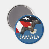 Aimant Kamala avec aigle et drapeau (Recto/Verso)