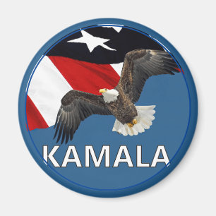 Aimant Kamala avec aigle et drapeau
