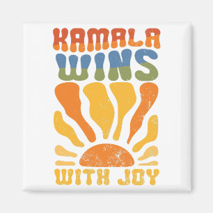 Aimant Kamala gagne avec Joy Retro Boho Harris Walz