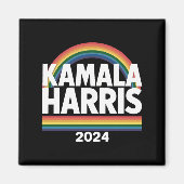 Aimant Kamala Harris 2024 Gay pride arc-en-ciel élection (Devant)