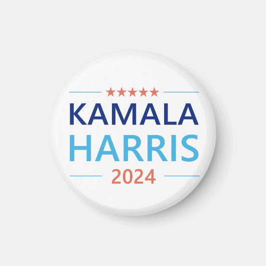 Aimant Kamala Harris 2024 Présidente Bouton (Devant)