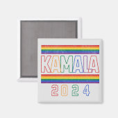 Aimant Kamala Harris 2024 Rainbow LGBTQ Retro (Recto/Verso)