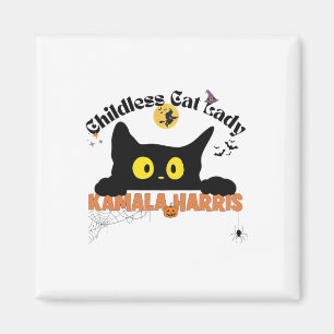 Aimant Kamala Harris Halloween Chat sans enfant Lady Elec