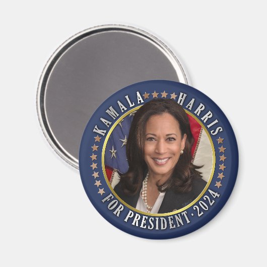 Aimant Kamala Harris pour le président démocrate 2024 Pho (Recto/Verso)
