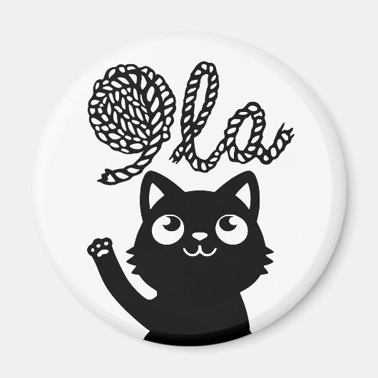 Aimant Kamala Harris Président 2024 Comma La Cat et Yarn (Devant)