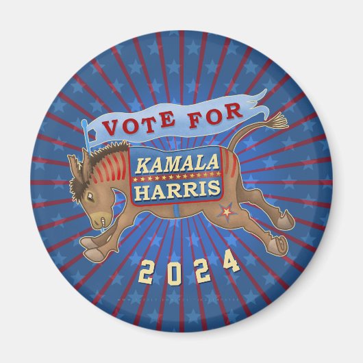 Aimant Kamala Harris Président 2024 Démocrate Donkey (Devant)