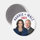 Aimant Kamala Harris Tim Walz 2024 Président Vice Photos (Recto/Verso)