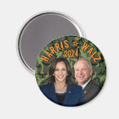 Aimant Kamala Harris Tim Walz Président Vice-Photos Camo (Recto/Verso)