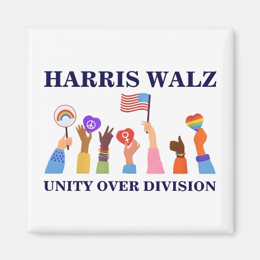 Aimant Kamala Harris Tim Walz Unité de division (Devant)