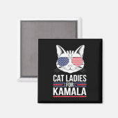 Aimant Kamala Pour Président - Cat Lady Uni (Recto/Verso)