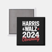 Aimant Kamala Walz Évidemment 2024 Harris Waltz 2024 (Recto/Verso)