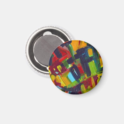 Aimant Kandinsky '304' Peinture Abstraite colorée (Recto/Verso)