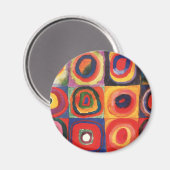 Aimant Kandinsky Farbstudie Cercles Carré Quadrate Art (Recto/Verso)