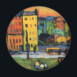 Aimant Kandinsky - Houses in Munich,<br><div class="desc">Houses in Munich,  colorful painting by Wassily Kandinsky.</div>
