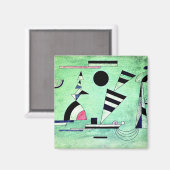Aimant Kandinsky - Immergé dans le vert, oeuvre populaire (Recto/Verso)