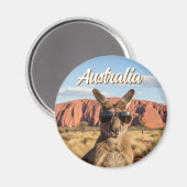 Aimant Kangaroo avec lunettes de soleil à Uluru Australie (Recto/Verso)