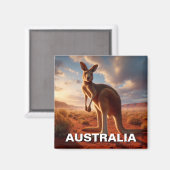 Aimant Kangaroo dans l'Outback Australie (Recto/Verso)