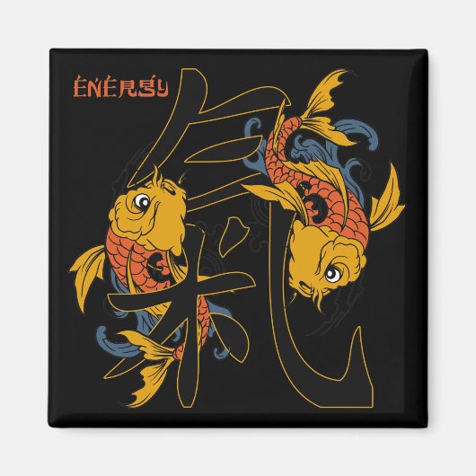Aimant Kanji Koi Énergie du poisson (Devant)