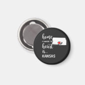 Aimant Kansas Home est le coeur (Recto/Verso)