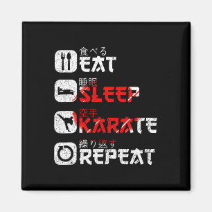 Aimant Karaté Arts Martiaux Japonais Soleil Mange Sleep K