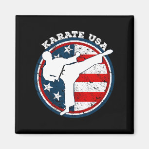 Aimant Karate cool Avec Drapeau Américain Pour Femmes Enf