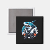 Aimant Karate Shark avec ceinture noire (Recto/Verso)