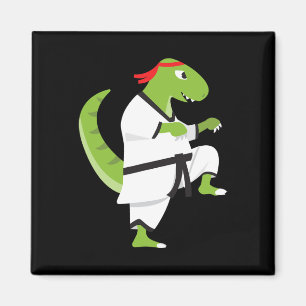 Aimant Karate T-rex Cool Mignon Dinosaure Combattant Hall