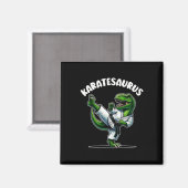 Aimant Karatesaurus dinosaure drôle T Rex en Gi de karaté (Recto/Verso)