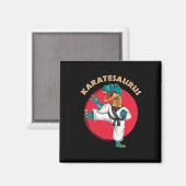 Aimant Karatesaurus Drôle de dinosaure de karaté  (Recto/Verso)