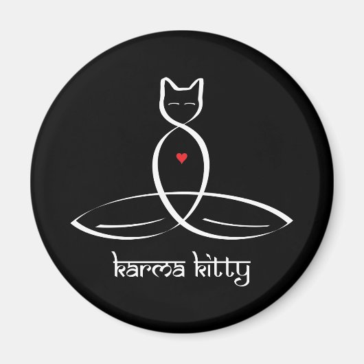 Aimant Karma Kitty - Texte de style sanskrit. (Devant)