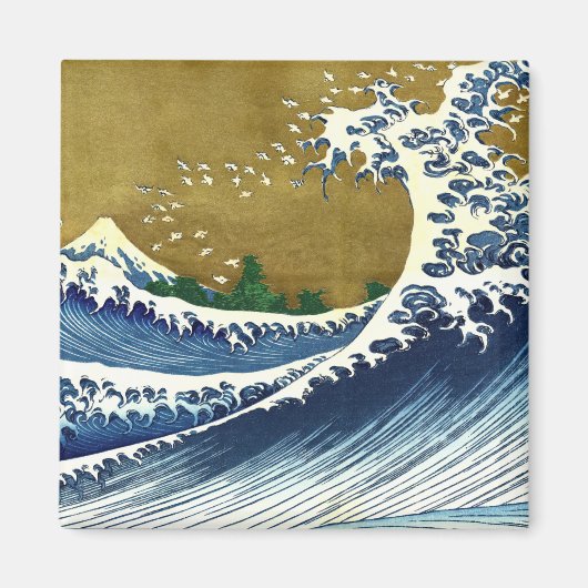 Aimant Katsushika Hokusai - Grande vague colorée (Devant)