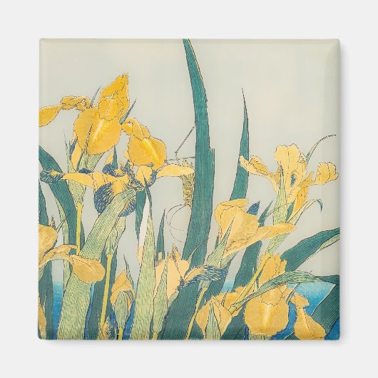 Aimant Katsushika Hokusai - Grasshopper et Iris (Devant)