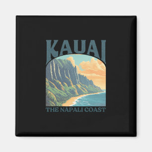Aimant Kauai Hawaii côte de Na Pali Vintage Plage