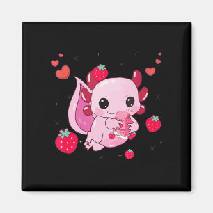 Aimant Kawaii Axolotl Lait fraise Shake Anime Gift Gi