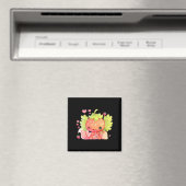 Aimant Kawaii Axolotl Strawberry Milk Shake Japanese Anim (In Situ (Lave-vaisselle))