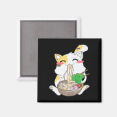 Aimant Kawaii Chat Ramen Anime Japonais Alimentation Cade (Recto/Verso)