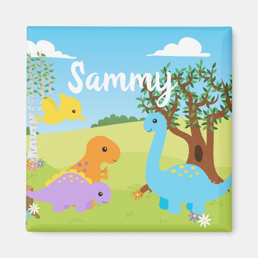 Aimant Kawaii Cute Dinosaur Amis Enfants Nursery (Devant)