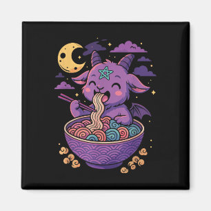 Aimant Kawaii Demon Ramen nouilles chèvre Pentagram Paste