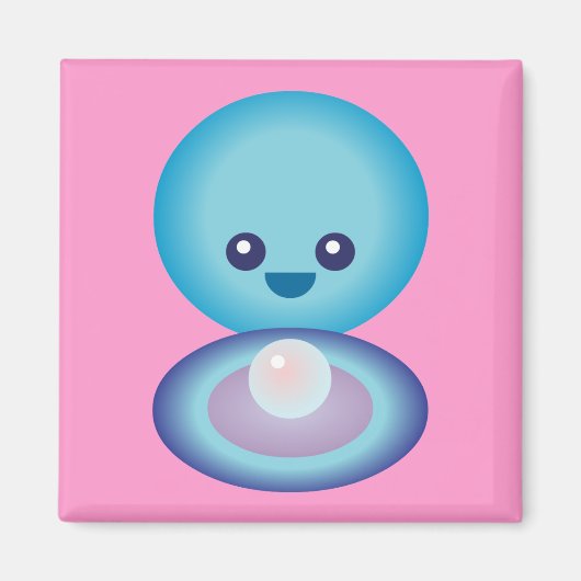 Aimant Kawaii Happy Clam (Devant)