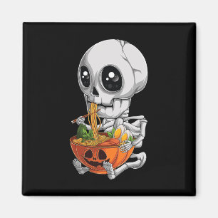 Aimant Kawaii japonais Anime Skeleton Halloween Ramen Foo