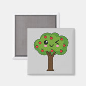 Aimant Kawaii Joyeux Pommier À Voie (Recto/Verso)