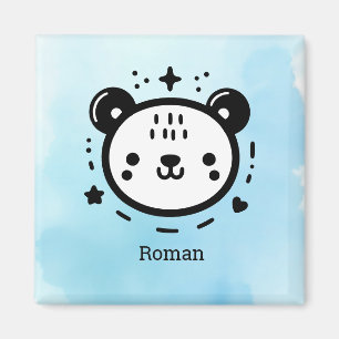 Aimant Kawaii mignon visage ours - Kawaii minimaliste lig