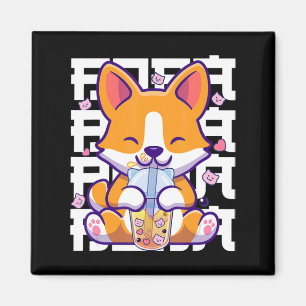 Aimant Kawaii Shiba Inu Chien Bug Tea Boba Anime Cadeaux 
