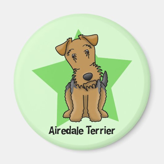 Aimant Kawaii Star Airedale Terrier (Devant)