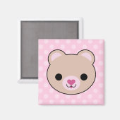 Aimant Kawaii Teddy Bear rose Pois (Recto/Verso)