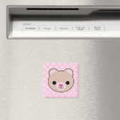 Aimant Kawaii Teddy Bear rose Pois (In Situ (Lave-vaisselle))